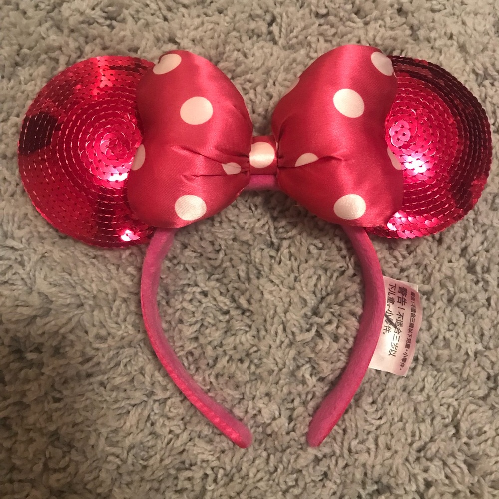 Disney Parks Pink sequin Minnie Mouse ears